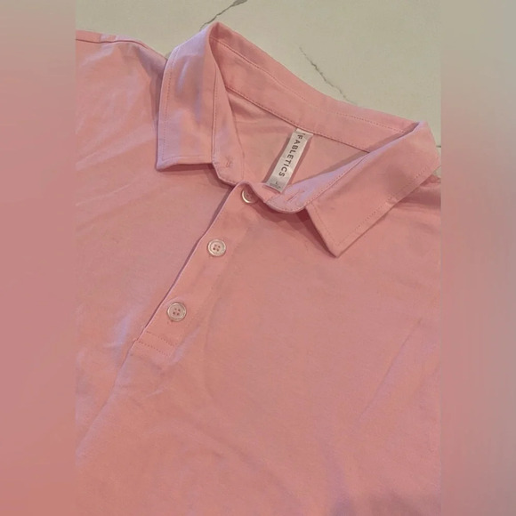 FABLETICS Boxy Short-Sleeve Polo Orchid Pink Large NWOT - Picture 9 of 15
